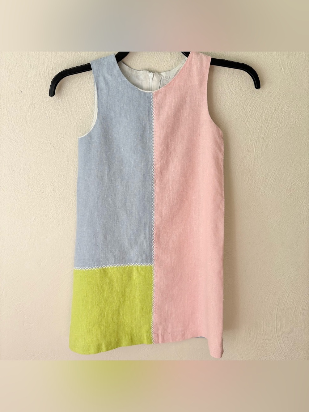 Vintage Cottontail Originals Pastel Color Block Linen Dress